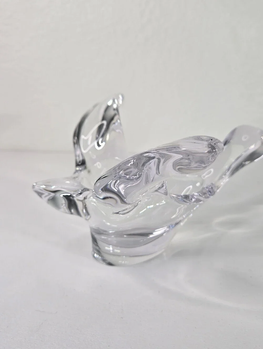 Princess House Lead Crystal Flying Bird Dove‎ Candy Trinket Dish Soaring VTG art